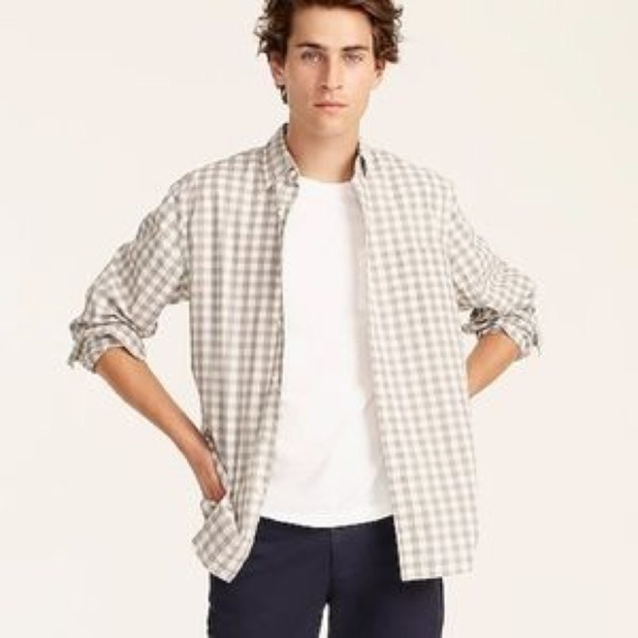 J. Crew NWT Stretch Secret Wash shirt in organic cotton gingham - Picture 1 of 9